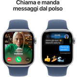 APPLE Watch Series 10 GPS 42mm in alluminio color argento con cinturino Sport denim - S/M
