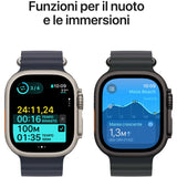 APPLE Watch Ultra 2 GPS + Cellular 49mm cassa in titanio nero con Alpine Loop verde scuro - Large