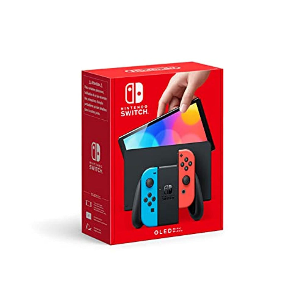 NINTENDO Switch (modello Oled) Rosso neon/Blu neon, schermo 7 pollici, Blu, Rosso