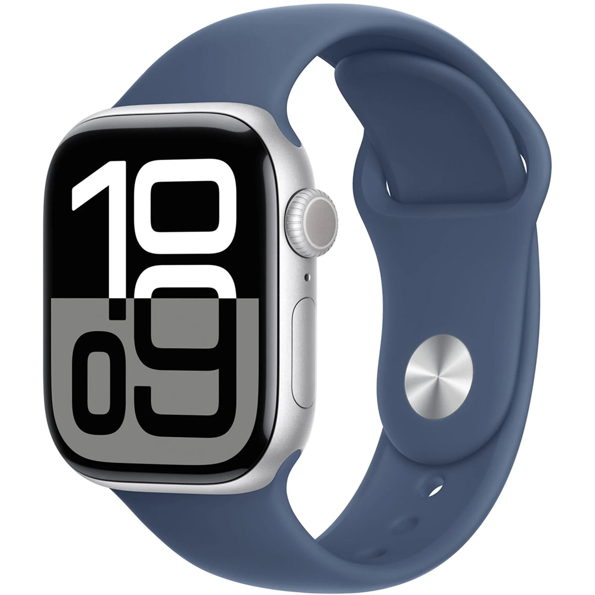 APPLE Watch Series 10 GPS 42mm in alluminio color argento con cinturino Sport denim - S/M