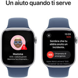 APPLE Watch Series 10 GPS 46mm in alluminio color argento con cinturino Sport denim - S/M