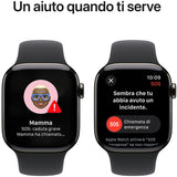 APPLE Watch Series 10 GPS + Cellular 42mm in titanio color ardesia con cinturino Sport nero - S/M