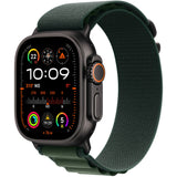 APPLE Watch Ultra 2 GPS + Cellular 49mm cassa in titanio nero con Alpine Loop verde scuro - Large